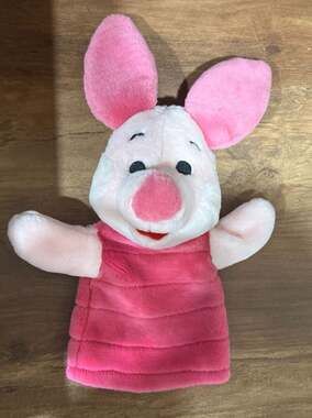 Vintage Walt Disney Mattel Piglet Plush Hand Puppet